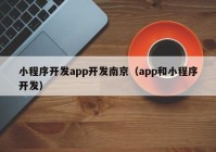 小程序开发app开发南京（app和小程序开发）