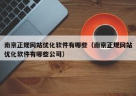 南京正规网站优化软件有哪些（南京正规网站优化软件有哪些公司）