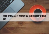 沈阳定制app开发供应商（沈阳软件定制开发）