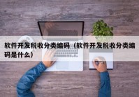 软件开发税收分类编码（软件开发税收分类编码是什么）