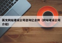 英文网站建设公司咨询亿企邦（网站建设公司介绍）
